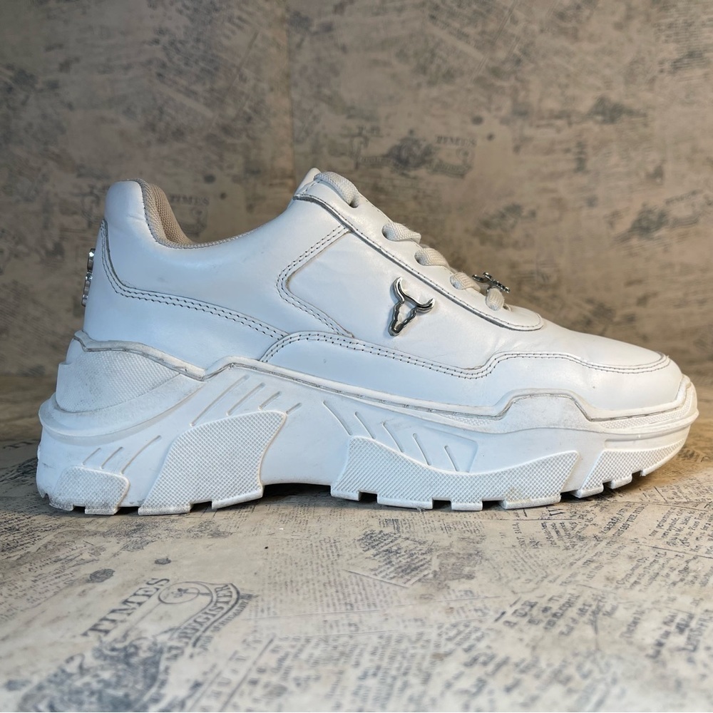 Windsor Smith Carte White Leather Platform Sneakers Chunky Lace Up Shoes